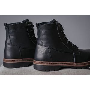 Bota de Couro legitimo Masculina Coturno cano médio Roraima ROTA79 COR Preto