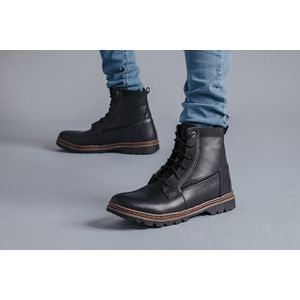 Bota de Couro legitimo Masculina Coturno cano médio Roraima ROTA79 COR Preto