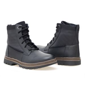 Bota de Couro legitimo Masculina Coturno cano médio Roraima ROTA79 COR Preto