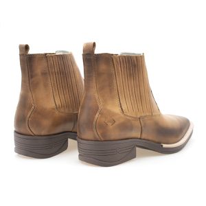 Bota Masculina Texana Em Couro Nobre ROTA79 Bico Quadrado cor CAMEL