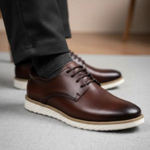 Sapato Social Oxford Confortavel Elegante Casual durável Rota79- Marrom
