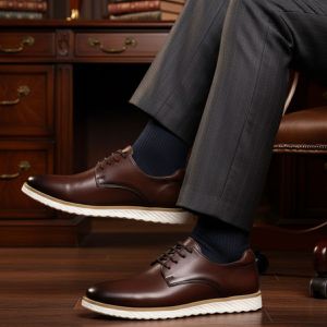 Sapato Social Oxford Confortavel Elegante Casual durável Rota79- Marrom