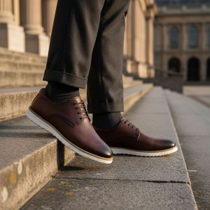 Sapato Social Oxford Confortavel Elegante Casual durável Rota79- Marrom