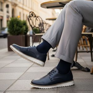 Sapato Social Oxford Masculino Confortavel Elegante Hybrid Derby Rota79 – Stealth Black Edition