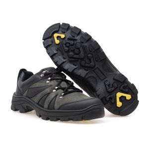 Tênis Masculino de Couro Adventure Qatar Trilha Treking ROTA79 cor Chumbo