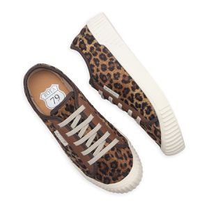 Tênis Feminino Bya Casual Moderno Onça Macio Leve Calce fácil animal print fashion 
