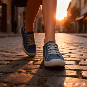 Tênis Feminino Casual Charlote Moderno Confortavel fashionista Cor azul jeans