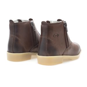 Botina masculina infantil Bota de couro legitimo forrada costurada com Zíper confortável e resistente