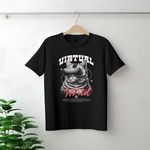 Camiseta Preta Feminina Básica Estampada estilosa de algodão leve moderna linda By ROTA79