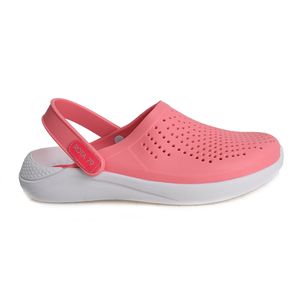 Sandalia Babuche Feminino Wave Anatômica Confortável Rosa/Branco