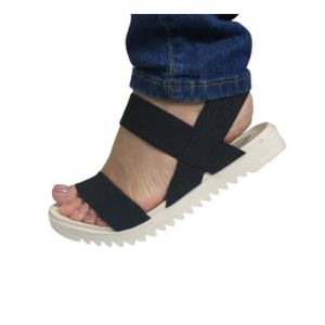 Papete feminina Linda Leve Moderna Sandália Confortável Anatomica calce fácil cor Preto