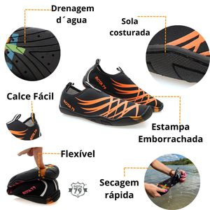 Tênis Híbrido Masculino Sapatilha aquática multiesporte Flexx Rota79 Verde- Limão