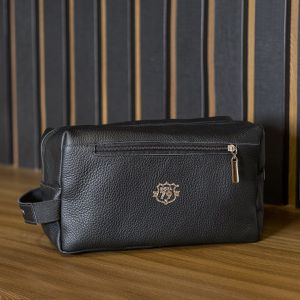  Nécessaire Bolsa de mão de Couro masculina MADRI ROTA79 cor Preta 