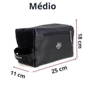  Kit Nécessaire masculina MADRI tamanho G e Nécessaire MADRI tamanho M de Couro ROTA79 cor Preto