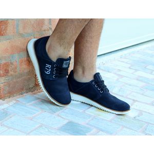 Sapato masculino Casual confortável Urban Class couro cor Marinho