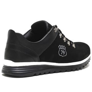 Tênis Esporte Urban Way Masculino em couro Nobuck Preto