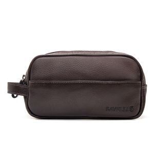 Necessaire Collins Em Couro Cabernet Café Savelli - SAVELLI CALÇADOS