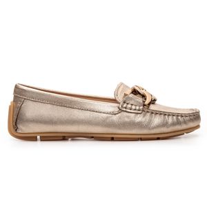 Mocassim Feminino Florença Em Couro Dourado Savell... - SAVELLI CALÇADOS
