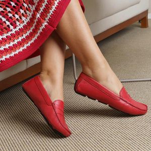 Mocassim Feminino Charlotte Em Couro Vermelho Save... - SAVELLI CALÇADOS