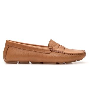 Mocassim Feminino Charlotte Em Couro Tan Savelli - SAVELLI CALÇADOS