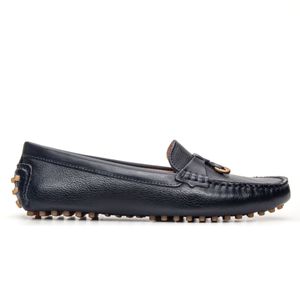 Mocassim Feminino Nice Em Couro Marinho Savelli - SAVELLI CALÇADOS