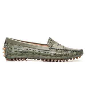 Mocassim Feminino Nice Em Couro Verde Oliva Savell - SAVELLI CALÇADOS