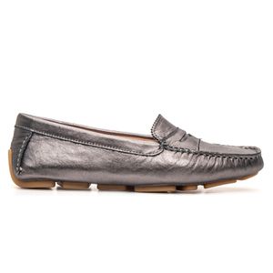 Mocassim Feminino Charlotte Em Couro Carbono Savel... - SAVELLI CALÇADOS