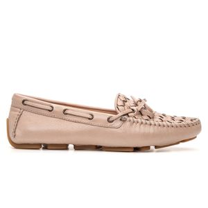Mocassim Feminino Charlotte Em Couro Creme Savelli - SAVELLI CALÇADOS