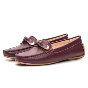 Mocassim Feminino Florença Em Couro Cabernet Savel... - SAVELLI CALÇADOS