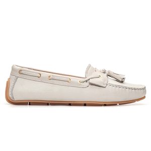 Mocassim Feminino Florença Em Couro Gelo Savelli - SAVELLI CALÇADOS