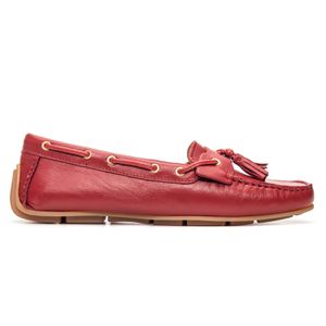 Mocassim Feminino Florença Em Couro Vermelho Savel... - SAVELLI CALÇADOS