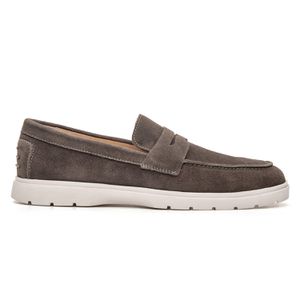 Mocassim Loafer Masculino Veneto em Couro Cinza Es... - SAVELLI CALÇADOS