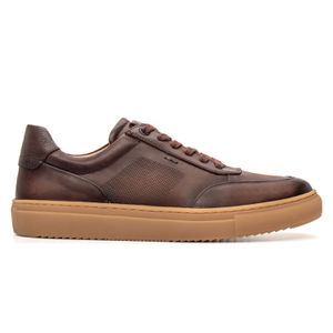 Tênis Sneaker Masculino Florence em Couro Café Sav... - SAVELLI CALÇADOS