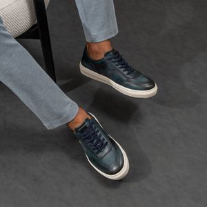 Tênis Sneaker Masculino Florence em Couro Elba Blu... - SAVELLI CALÇADOS