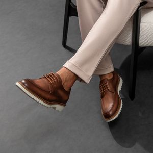 Sapato Masculino New Castle Em Couro Whisky Savell - SAVELLI CALÇADOS