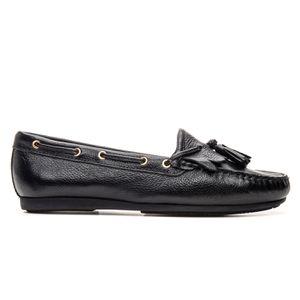 Mocassim Feminino Lille Em Couro Preto Savelli - SAVELLI CALÇADOS