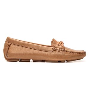 Mocassim Feminino Charlotte Em Couro Tan Savelli - SAVELLI CALÇADOS