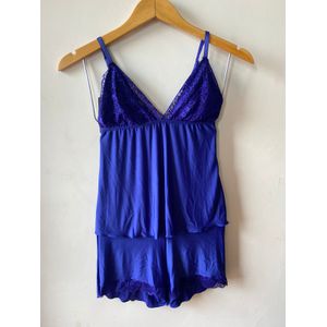 PIJAMA BABY DOLL MALHA FRIA JOICE AZUL 