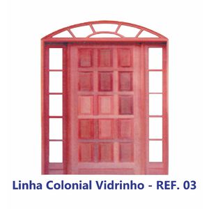 PORTA MADEIRA COLONIAL VIDRO/ALMOFADA EM ANGELIM P... - Sperandio