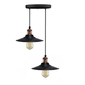 PENDENTE NORDIC DUPLO 22CM PRETO COM COBRE E-LED - Sperandio