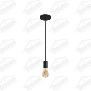 PENDENTE VINTAGE ALUM. LISO CABO PP PRETO 1XE27 - ... - Sperandio