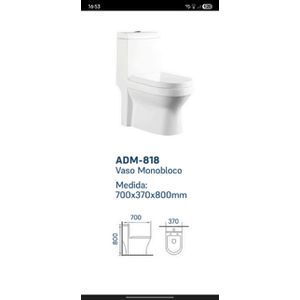 VASO MONOBLOCO BRANCO ADM-818 SAFIRA C/ASSENTO - Sperandio