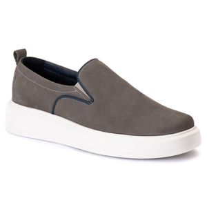 Slip On Milão Nobuck Cinza Gelo 5511 - 5511-CinzaG... - TCHWM SHOES