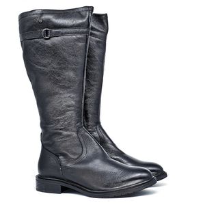 Bota montaria Perlatto Feminina em Couro Preto Can... - ZOCCOLETTE