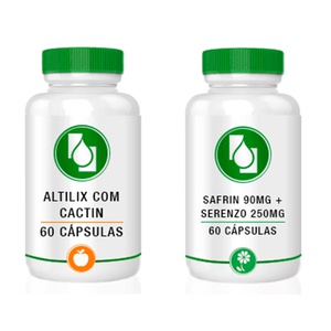 Kit Altilix 100mg + Cactin 500mg 60 cápsulas + Saffrin c/ Serenzo