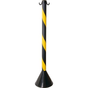 Pedestal Plástico Preto e Amarelo 95 cm para Sinalização - Só Aqui Ferramentas