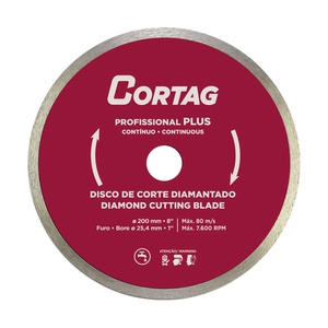 Disco Diamantado Cortag 200mm Furo 25,4 60570 Para Zapp 200 ... - Só Aqui Ferramentas