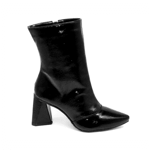 Bota Cano Médio 23026 Verniz Molhado Preto - 23026... - DROPSHIPPING GRIFFE SHOES - SOMENTE CLIENTES AUTORIZADOS