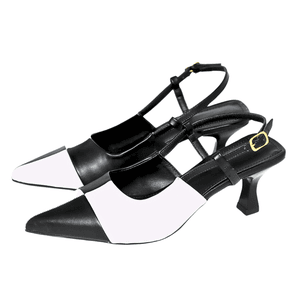 Scarpin Slingback Duo Preto e Branco 5601 - 5601BC... - DROPSHIPPING GRIFFE SHOES - SOMENTE CLIENTES AUTORIZADOS