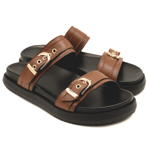 Papete 003 Duas Tiras com Fivela Floter Cacau com ... - DROPSHIPPING GRIFFE SHOES - SOMENTE CLIENTES AUTORIZADOS